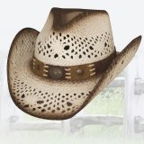 画像: ウェスタンストローハット（ブラウン・ホワイト）/Western Straw Hat (Brown White)
