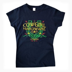 画像: レディース ウエスタン Tシャツ ラッキーホースシュー ネイビー（半袖）/Women's Western T-shirt