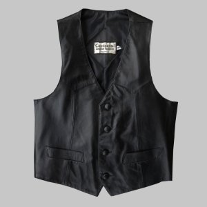 画像: コンチネンタル レザー ウエスタン レザーベスト（ブラック）/Continental Leather Fashions Western Leather Vest(Black)  