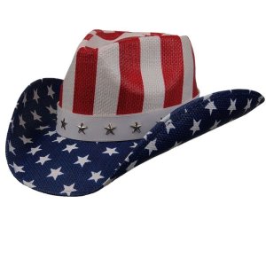 画像: アメリカ国旗 星条旗 カウガール&カウボーイ ウエスタン ストローハット/Western Straw Hat