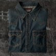 画像1: ビンテージウォッシュ ウエスタン デニム シャツ（インディゴ）L/Western Denim Shirt