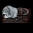 画像2: トニーラマ インディアンチーフ ウエスタン レザーベルト（ブラウン）/Tony Lama Indian Chieftain Western Leather Belt(Brown)
