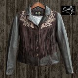 画像: スカリー レディース フリンジ 刺繍 レザー ジャケット（ブラウン）/Scully Leather Fringe Jacket(Women's)