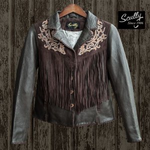 画像: スカリー レディース フリンジ 刺繍 レザー ジャケット（ブラウン）/Scully Leather Fringe Jacket(Women's)