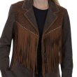 画像2: スカリー レディース ラムスエード フリンジ レザー ジャケット（ブラウン）/Scully Lamb Suede Leather Fringe Jacket(Women's)