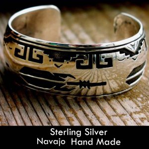 画像: ナバホ スターリングシルバー ハンドメイド ブレスレット/Navajo Sterling Silver Bracelet