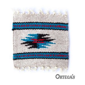 画像: オルテガ ウール コースター ターコイズ・ブラック・レッド（12cm×12cm）/Ortega's Wool Coasters