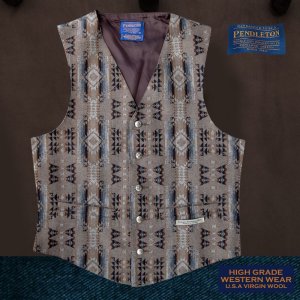 画像: ペンドルトン U.S.A ヴァ－ジン ウール ベスト（ブラウン）/Pendleton U.S.A Virgin Wool Vest(Standing Rock)