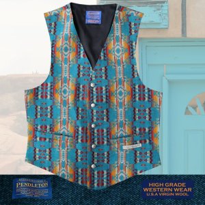 画像: ペンドルトン U.S.A ヴァ－ジン ウール ベスト（ターコイズ）/Pendleton U.S.A Virgin Wool Vest(Turquoise)