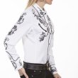 画像6: スカリー 刺繍 ウエスタン シャツ（長袖/ホワイト ブラック・ローズ）/Scully Long Sleeve Western Shirt(Women's)