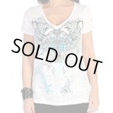 画像: リバティーウエア ターコイズラインストーン 半袖Tシャツ（ホワイト）/Liberty Wear Short Sleeve T-shirt(Women's)