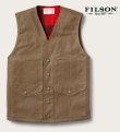 画像1: フィルソン マッキーノウールラインド ティンクロス クルーザー ベスト（ダークタン）XS/Filson Lined Cruiser Vest(Dark Tan)