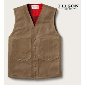画像: フィルソン マッキーノウールラインド ティンクロス クルーザー ベスト（ダークタン）XS/Filson Lined Cruiser Vest(Dark Tan)