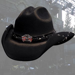 画像: ブルハイド カウボーイハット（南軍旗・星条旗）/Bullhide Western Wool Hat(Southern Rizin'/Black)