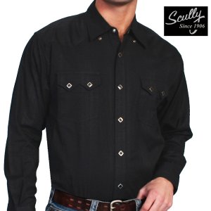 画像: スカリー ウエスタン シャツ（長袖/ブラック）/Scully Long Sleeve Western Shirt Black(Men's)
