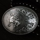 画像: ノコナ サドルブロンコ ウエスタン ベルト バックル（シルバー）/Nocona Saddle Bronc Belt Buckle(Silver)