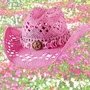 画像: ブルハイド ウエスタン ストローハット ノーティガール（スター・ピンク）/Bullhide Western Straw Hat Naughty Girl(Pink)