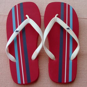 画像: アバクロンビー＆フィッチ ビーチサンダル レッド/ストライプ（メンズ）/Abercrombie&Fitch Flip Flop Red Stripe（Mens)