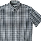 画像: エバグリーン 半袖 シャツ（ブルー・グレー）/Evergreen Plaid Shortsleeve Shirt