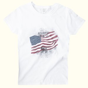 画像: アメリカンフラッグ 半袖Tシャツ（ホワイト）S/American Flag Short Sleeve T-shirt(Women's)