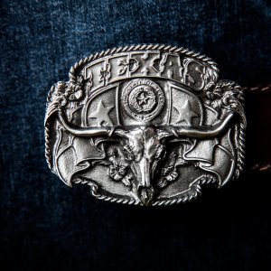 画像: テキサス ベルト バックル/Buckle Texas Steerhead THE STATE OF TEXAS