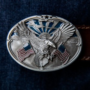 画像: アメリカンイーグル&星条旗 ベルト バックル/American Eagle&U.S.Flag Belt Buckle