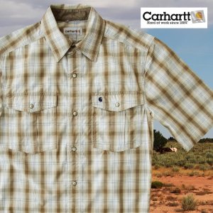 画像: カーハート 半袖 スナップフロント シャツ（ライトブラウン）S/Carhartt Short Sleeve Shirt
