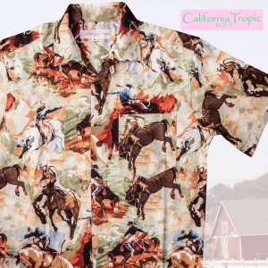 画像: カリフォルニア トロピック USA キャンプシャツ（カウボーイ・ホース）S/California Tropic Camp Shirt