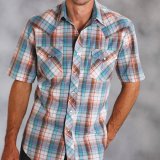 画像: ローパー ウエスタンシャツ（ターコイズ・デニム・ブラウン/半袖）/Roper Short Sleeve Western Shirt