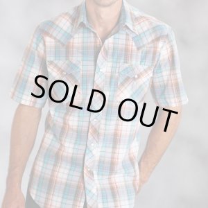 画像: ローパー ウエスタンシャツ（ターコイズ・デニム・ブラウン/半袖）L/Roper Short Sleeve Western Shirt