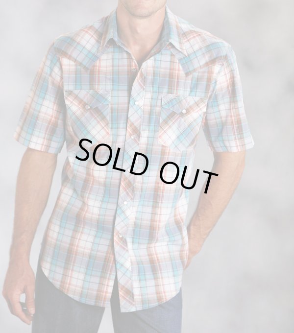 画像2: ローパー ウエスタンシャツ（ターコイズ・デニム・ブラウン/半袖）L/Roper Short Sleeve Western Shirt