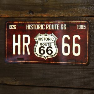 画像: ヒストリックルート66 ライセンスプレート（ブラウン）/License Plate Historic Route 66(Brown)