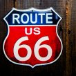 画像1: アメリカン ハイウェイ ルート66 メタルサイン/Metal Sign Route 66