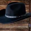 画像2: スタッズ ブラックハットバンド シェイパブルブリム ウール ウエスタンハット（ブラック）/Western Wool Hat(Black)