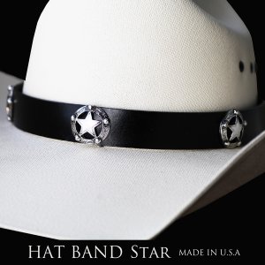 画像: スターコンチョ レザー ハット バンド（ブラック）/Leather Hat Band(Star Concho Black)
