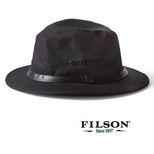 画像: フィルソン オイルフィニッシュ ティンクロス パッカー ハット（ブラック）/Filson Tin Packer Hat(Black)
