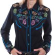 画像1: スカリー ペイズリー刺繍 ラインストーン ウエスタン シャツ（長袖/ブラック）S/Scully Long Sleeve Western Shirt(Women's)