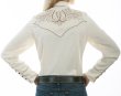 画像3: スカリー ローズ＆ホースシュー刺繍 ラインストーン ウエスタン シャツ（長袖/クリーム）/Scully Long Sleeve Western Shirt(Women's)