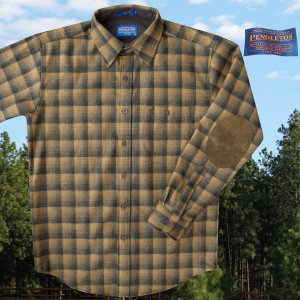 画像: ペンドルトン ウール シャツ・エルボーパッチ フィッテッド トレイルシャツ ブロンズ・チャコールオンブレM/Pendleton Fitted Trail Shirt (Bronze Charcoal Ombre)