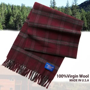 画像: ペンドルトン ウエストランド ウーブンズ ヴァージン メリノウールマフラー（バーガンディー）/Pendleton Merino Wool Muffler(Burgundy)