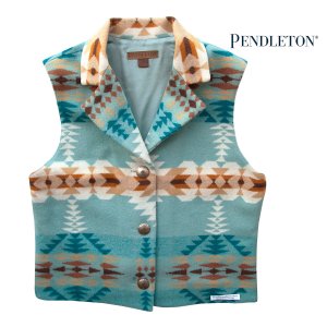 画像: ペンドルトン レディース ピュアーヴァージンウール ベスト（ブルー・ブラウン）/Pendleton Pure Virgin Wool Vest(Women's)