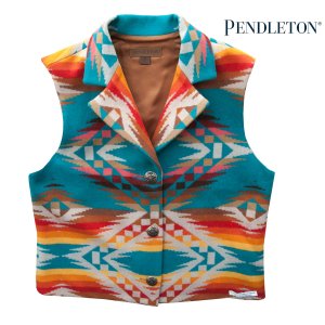 画像: ペンドルトン レディース ピュアーヴァージンウール ベスト（ターコイズ・レッド）/Pendleton Pure Virgin Wool Vest(Women's)