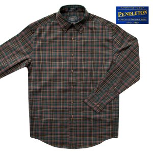 画像: ペンドルトン コットン・ウール カンタベリー クロス ボタンダウンシャツ（長袖 ブラウン）S/Pendleton Canterbury Cloth Button-Down Shirt(Brown Plaid)