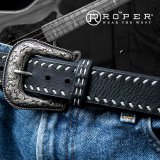 画像: ローパー ウエスタン レザーベルト（ブラック）/Roper Western Leather Belt(Black)