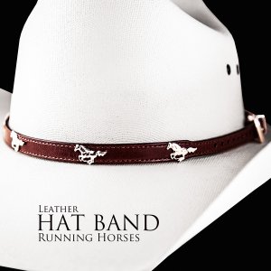 画像: ハット バンド ランニング ホース（ブラウン）/Hat Band Leather w/Running Horses(Brown)