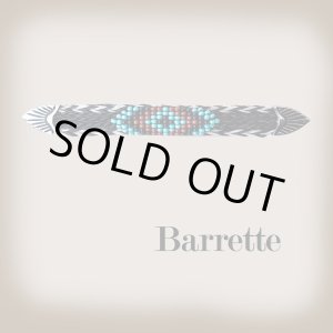 画像: ホースヘアー&ビーズ バレッタ（ブラック・ターコイズ）/Barrette