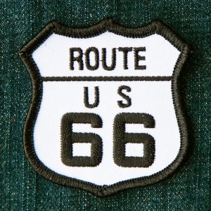 画像: ワッペン ルート66 ブラック・ホワイト/Patch Route 66