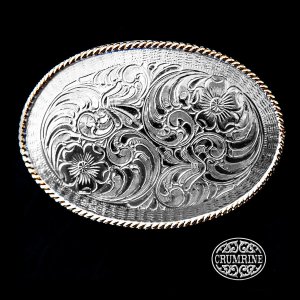 画像: クラムライン ベルト バックル ロープエッジ フローラルスクロール/Crumrine Belt Buckle(Rope Edge/Floral Scroll)