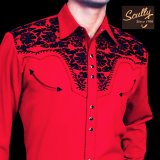 画像: スカリー ウエスタン 刺繍 シャツ（長袖/レッド・ブラック）/Scully Long Sleeve Embroidered Western Shirt(Men's)