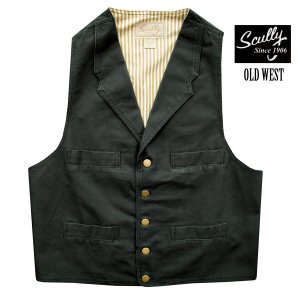 画像: スカリー キャンバス ベスト（ブラック）/Scully Canvas Vest (Black)